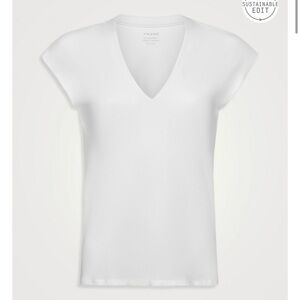 2 Frame Denim White & black V-Neck Tee